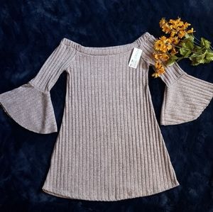 Off the shoulder bell sleeve dress